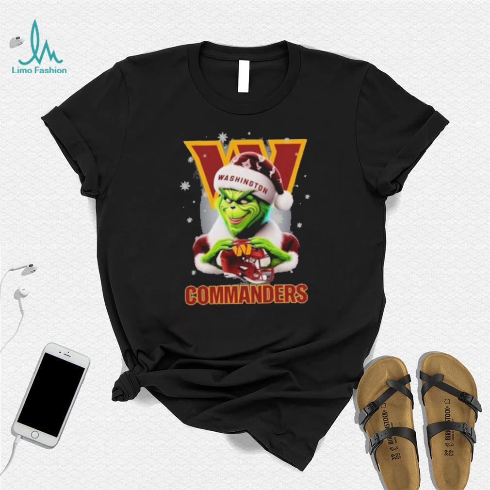 Grinch Hat Santa Washington Commanders Helmet Logo Merry Christmas Shirt Grinch Hat Santa Washington Commanders Helmet Logo Merry Christmas Shirt