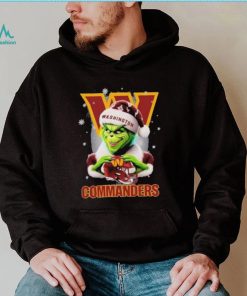 Grinch Hat Santa Washington Commanders Helmet Logo Merry Christmas Shirt
