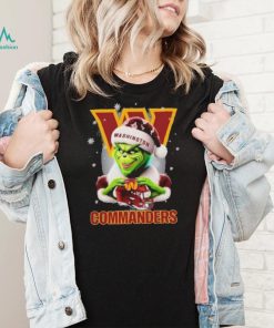 Grinch Hat Santa Washington Commanders Helmet Logo Merry Christmas Shirt