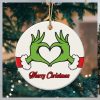 Grinch Heart Hand Ornament