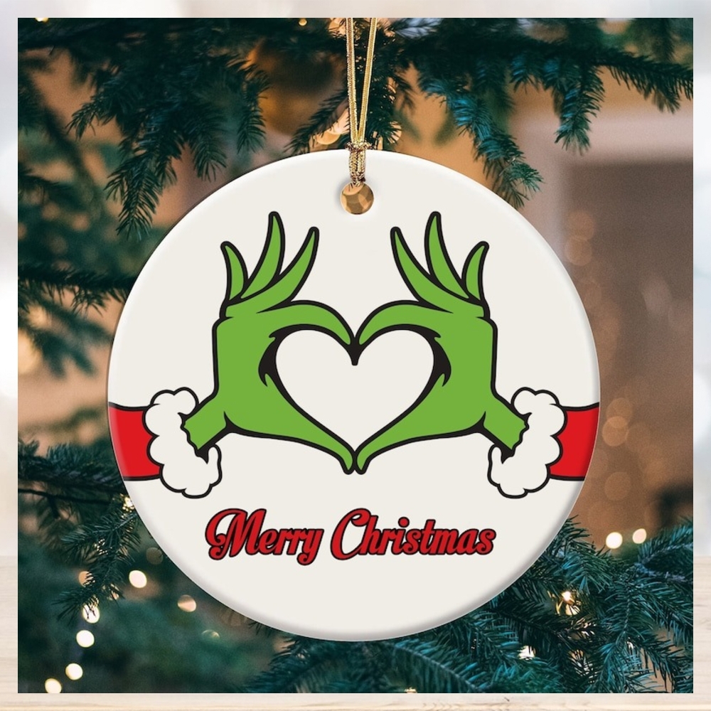 Grinch Heart Hand Ornament Grinch Heart Hand Ornament