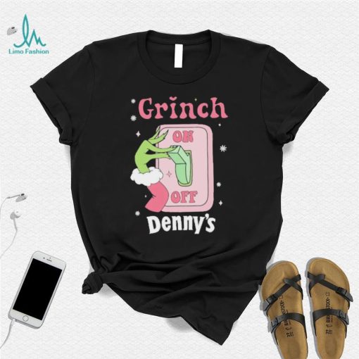 Grinch On Of Denny’s Logo Merry Christmas Shirt