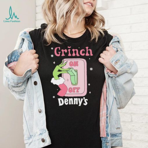 Grinch On Of Denny’s Logo Merry Christmas Shirt