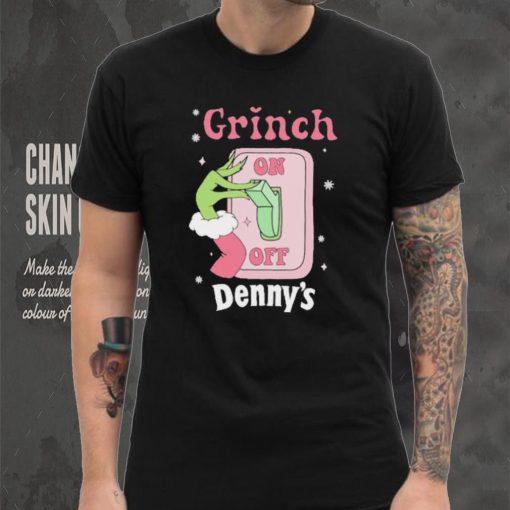 Grinch On Of Denny’s Logo Merry Christmas Shirt