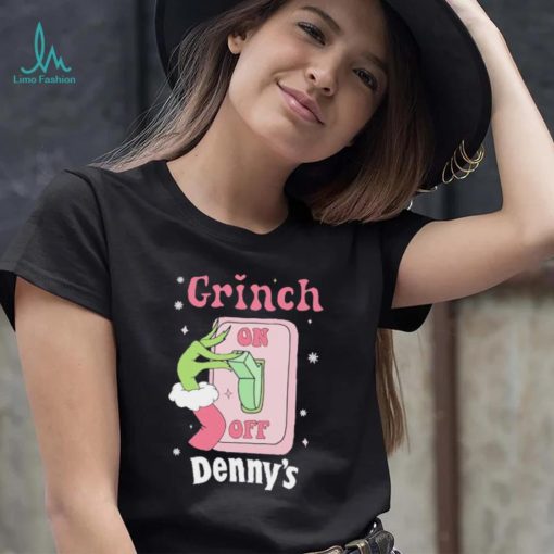 Grinch On Of Denny’s Logo Merry Christmas Shirt