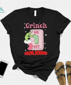 Grinch On Of Papa Johns Logo Merry Christmas Shirt