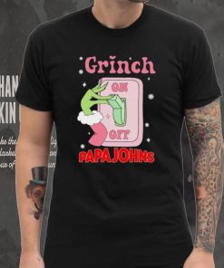 Grinch On Of Papa Johns Logo Merry Christmas Shirt