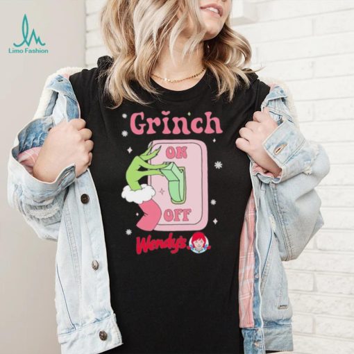 Grinch On Of Wendy’s Logo Merry Christmas Shirt