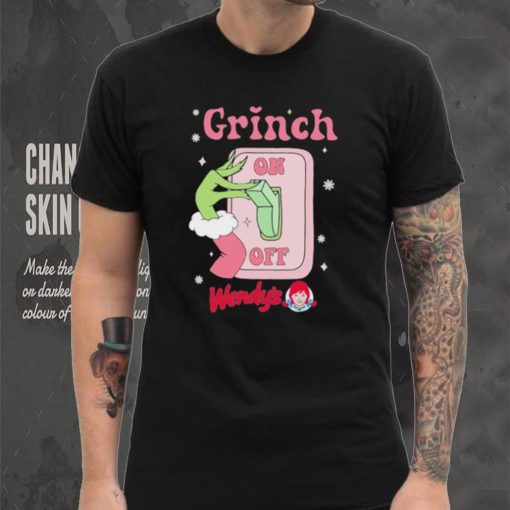 Grinch On Of Wendy’s Logo Merry Christmas Shirt