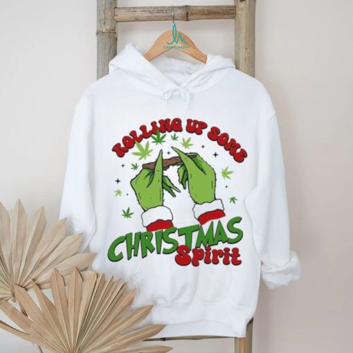 Grinch Rolling up Some Christmas Spirit Merry Christmas 2023 Shirt