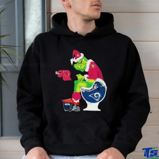 Grinch San Francisco 49ers Shit On Toilet Los Angeles Rams And Other Teams Christmas new 2023 T shirt