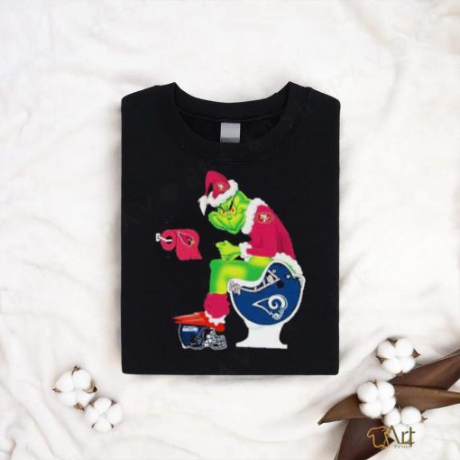 Grinch San Francisco 49ers Shit On Toilet Los Angeles Rams And Other Teams Christmas new 2023 T shirt
