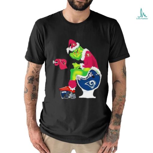 Grinch San Francisco 49ers Shit On Toilet Los Angeles Rams And Other Teams Christmas new 2023 T shirt