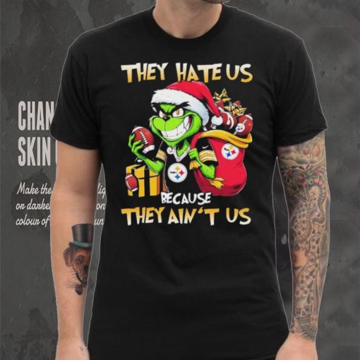Grinch Santa Claus Christmas They Hate Us Because They Ain’t Us Pittsburgh Steelers Shirt