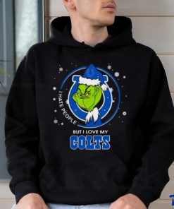 Grinch Santa Claus I Hate People But I Love My Indianapolis Colts Football Christmas Shirt