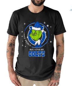 Grinch Santa Claus I Hate People But I Love My Indianapolis Colts Football Christmas Shirt