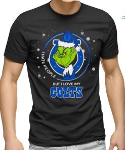 Grinch Santa Claus I Hate People But I Love My Indianapolis Colts Football Christmas Shirt