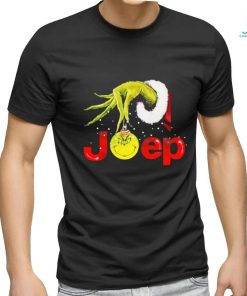 Grinch Santa Hug Ball Grinch Glossy Jeep Merry Christmas Shirt