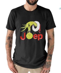 Grinch Santa Hug Ball Grinch Glossy Jeep Merry Christmas Shirt