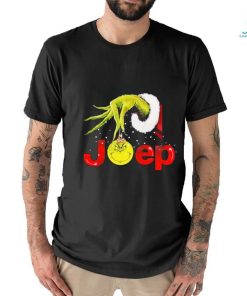Grinch Santa Hug Ball Grinch Glossy Jeep Merry Christmas Shirt