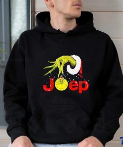 Grinch Santa Hug Ball Grinch Glossy Jeep Merry Christmas Shirt
