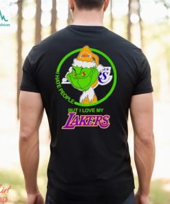 Grinch Santa I hate people but I love my Los Angeles Lakers shirt