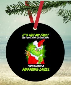 Grinch Santa it’s not my fault you didn’t read the fine print I came with a warning label ornament