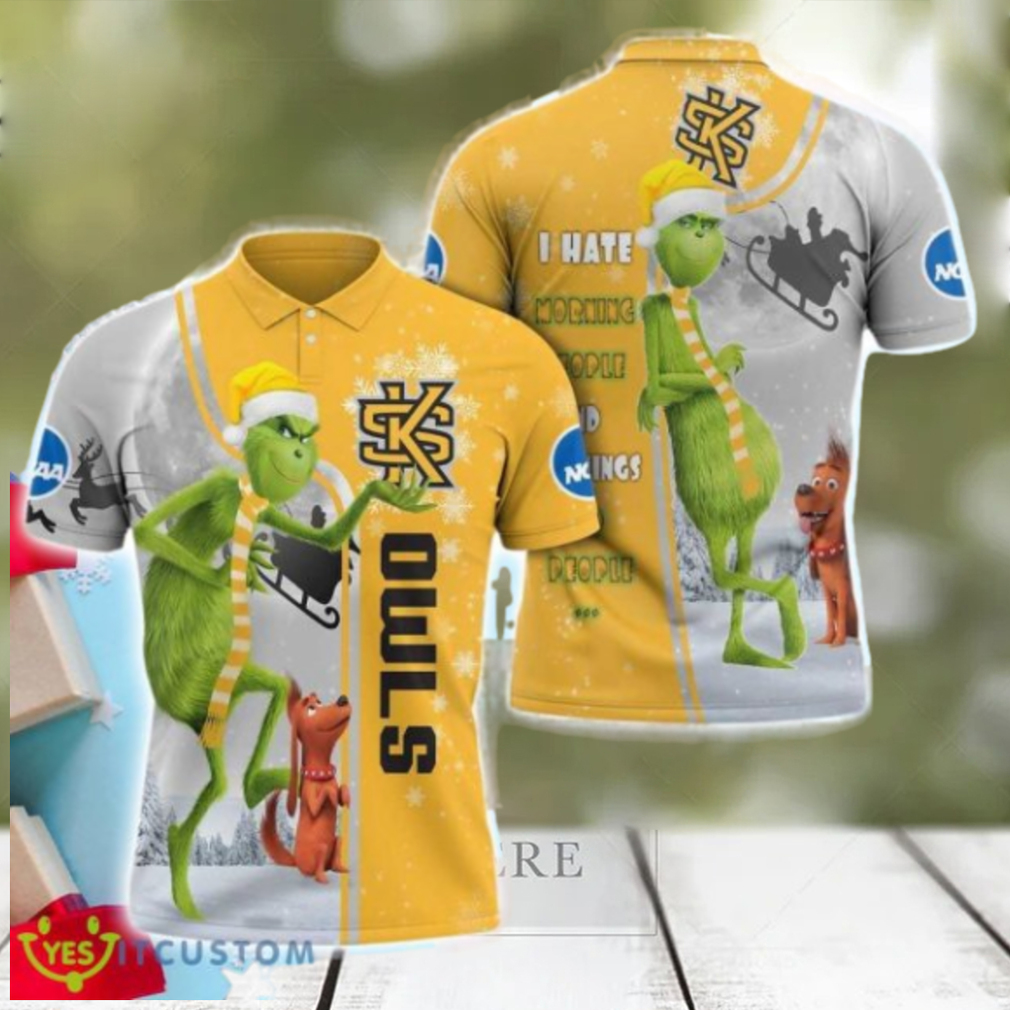 Grinch Stole Christmas Kennesaw State Owls Ncaa I Hate Morning People Polo Shirt Grinch Stole Christmas Kennesaw State Owls Ncaa I Hate Morning People Polo Shirt