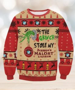 Grinch Stole Malort Christmas Ugly Sweater Gift For Men And Women