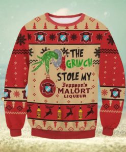 Grinch Stole Malort Christmas Ugly Sweater Gift For Men And Women