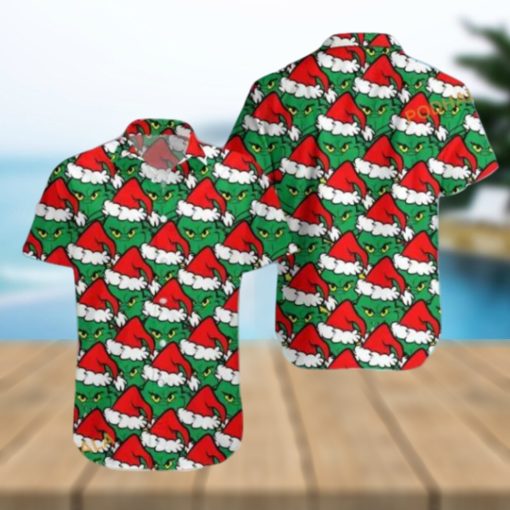 Grinch Themed Xmas Hawaiian Shirt, Funny Xmas Gifts