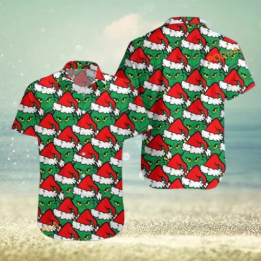 Grinch Themed Xmas Hawaiian Shirt, Funny Xmas Gifts