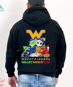 Grinch and Jack Skellington friends Mountaineers HalloThanksMas shirt