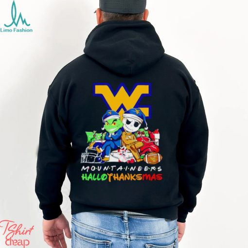 Grinch and Jack Skellington friends Mountaineers HalloThanksMas shirt