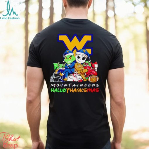 Grinch and Jack Skellington friends Mountaineers HalloThanksMas shirt