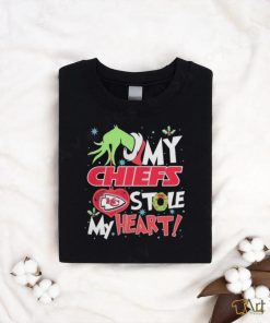 Grinch hand my KC Chiefs stole my heart Christmas shirt