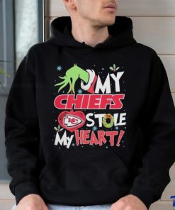 Grinch hand my KC Chiefs stole my heart Christmas shirt