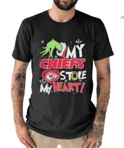 Grinch hand my KC Chiefs stole my heart Christmas shirt