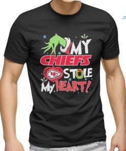 Grinch hand my KC Chiefs stole my heart Christmas shirt