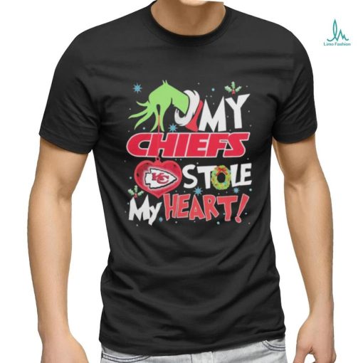 Grinch hand my KC Chiefs stole my heart Christmas shirt