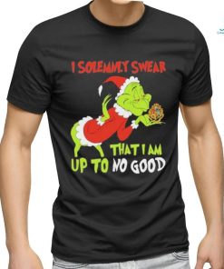Grinch hat santa I solemnly swear that I am up to no good christmas shirt