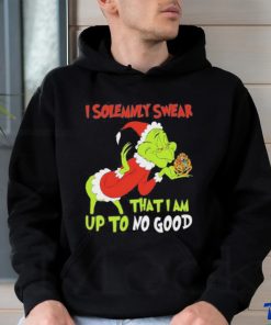 Grinch hat santa I solemnly swear that I am up to no good christmas shirt