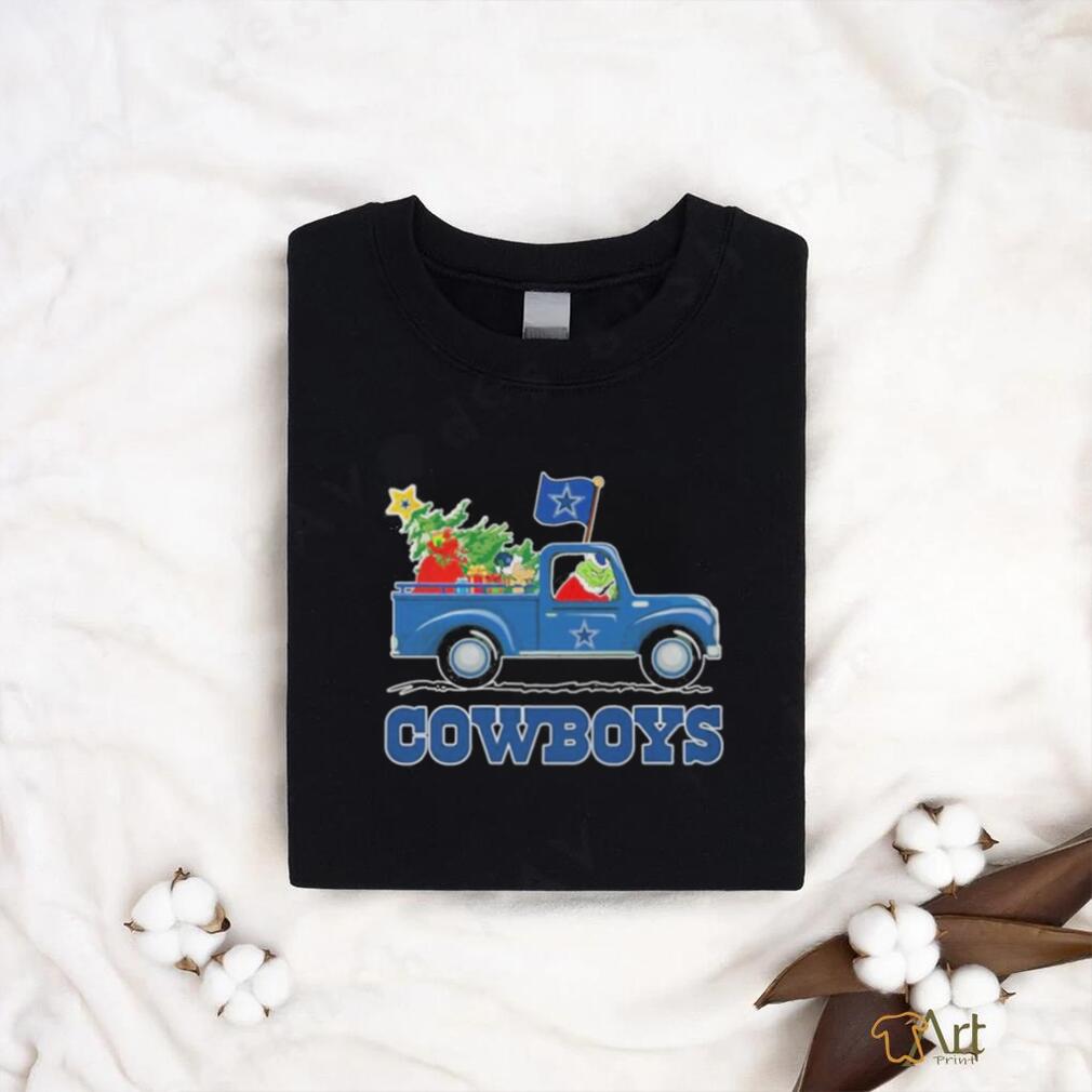 Grinch hat santa car Dallas Cowboys flag shirt Grinch hat santa car Dallas Cowboys flag shirt