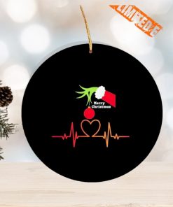 Grinch heart Merry Christmas Ornament