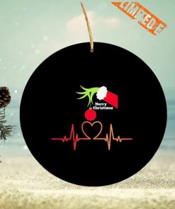 Grinch heart Merry Christmas Ornament