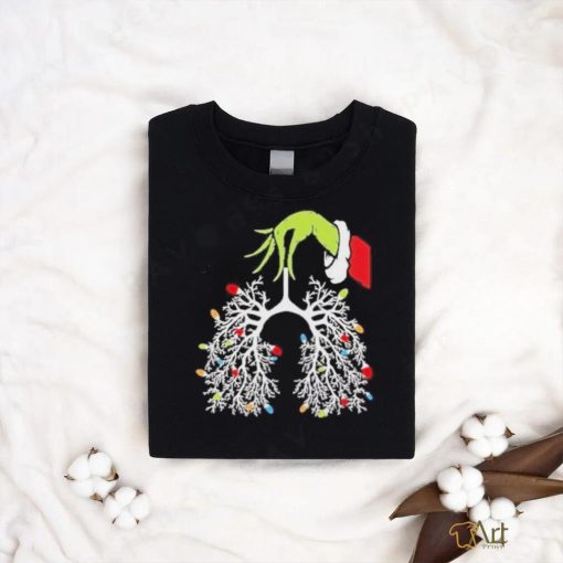 Grinch santa lung light merry christmas shirt