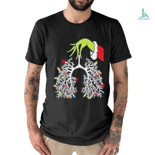 Grinch santa lung light merry christmas shirt