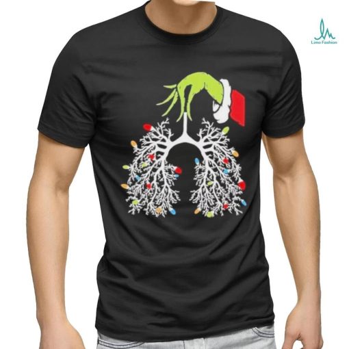 Grinch santa lung light merry christmas shirt