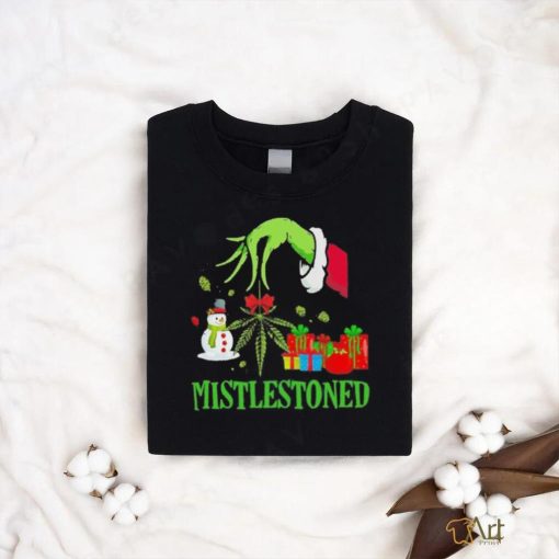 Grinch santa mistlestoned christmas shirt