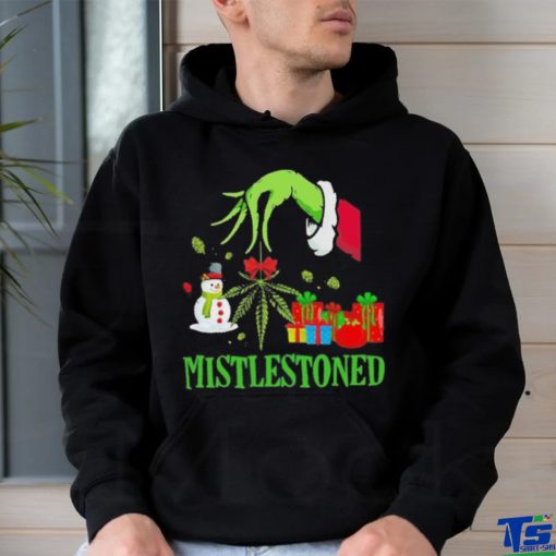 Grinch santa mistlestoned christmas shirt